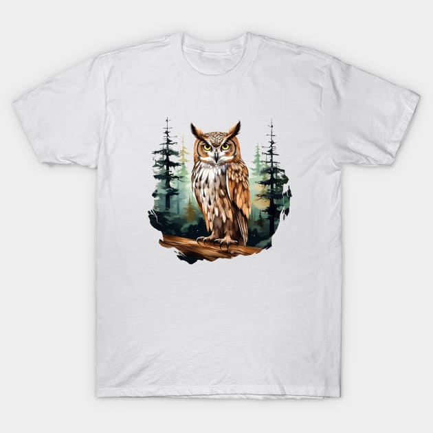 Great Horned Owl T-Shirt by zooleisurelife